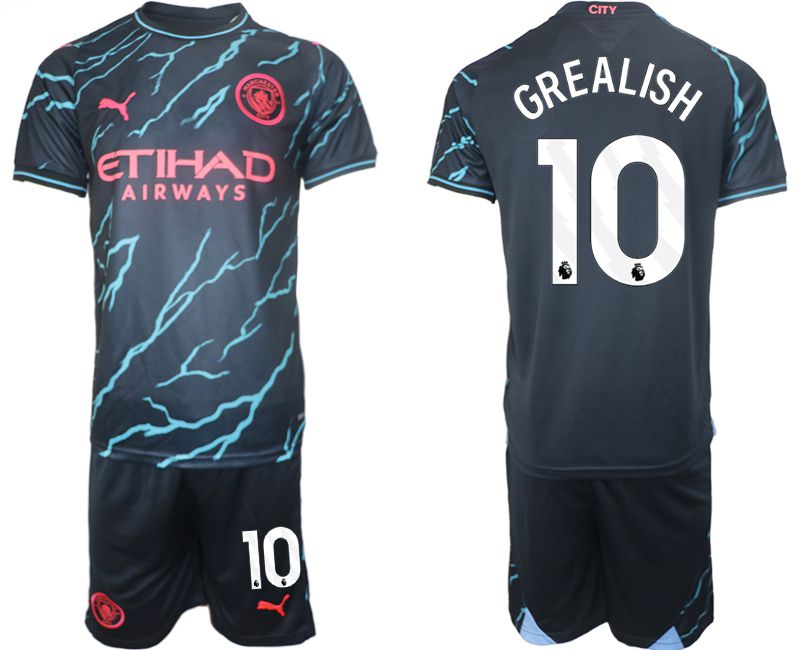 Men 2023-2024 Club Manchester City away blue #10 Soccer Jersey